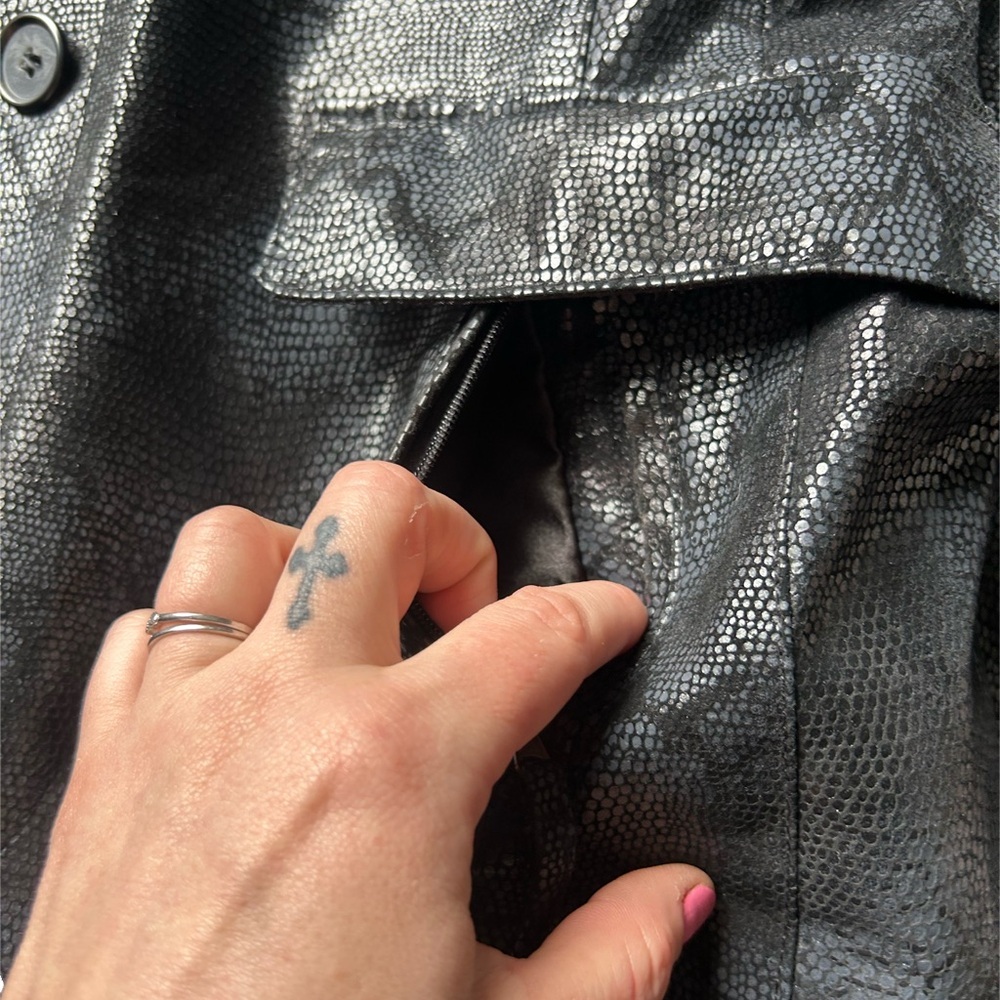 Bernardo Textured black snakeskin Jacket - Picture 6 of 7